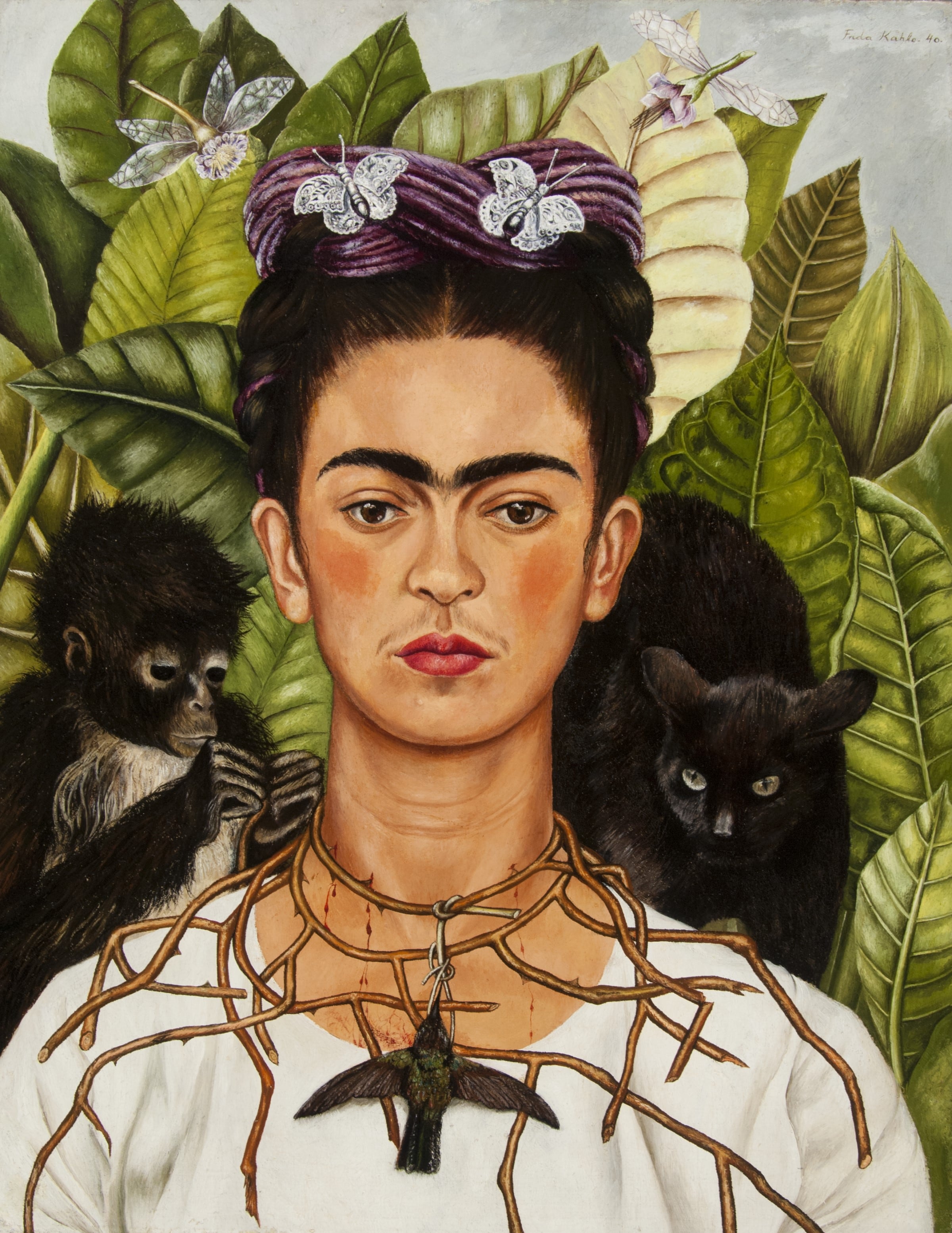 'Autorretrato con Collar de Espinas y Colibrí', de Frida Kahlo.