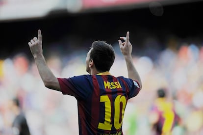 Messi celebra el 1 a 0.