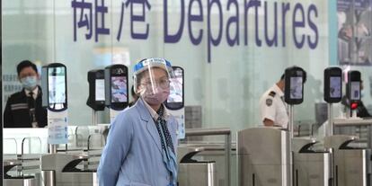 Área de salidas del aeropuerto de Hong Kong el pasado 18 de febrero.