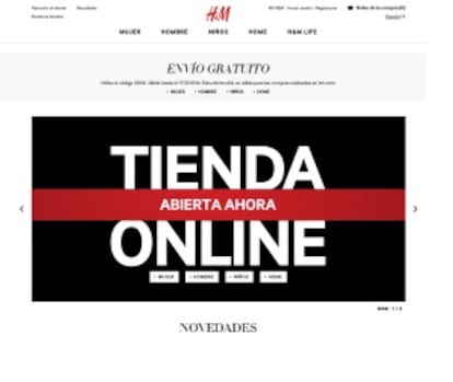 Imagen de la tienda online de H&M este jueves tras su estreno