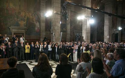 El salón Sant Jordi de la Generalitat, durante el acto de ayer.