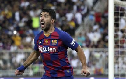 Luis Suárez, en el Barça-Atlético de la Supercopa.