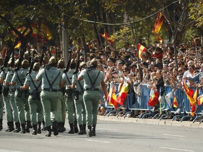 Legionarios desfilando en Madrid en la Fiesta Nacional de 2017.