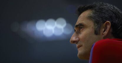 Valverde, durante la rueda de prensa de este s&aacute;bado.