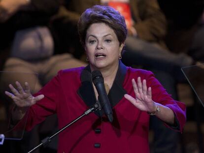 Rousseff no encontro do PT, nesta sexta, em S&atilde;o Paulo.