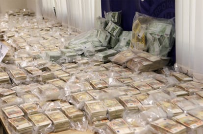 A total of 25 million euros in cash was found in Madrid.