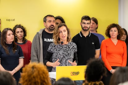 La diputada Laia Estrada, en un momento de la presentación de la candidatura.