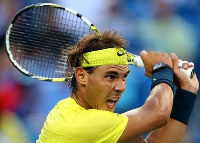 Nadal, durante su partido contra Becker.