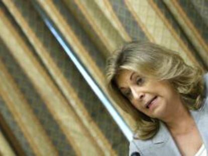 La secretaria de Estado de Empleo, Engracia Hidalgo, durante su comparecencia hoy en la Comisión de Empleo y Seguridad Social del Congreso, relacionada con la tramitación del Proyecto de Ley de los Presupuestos Generales del Estado para 2014.