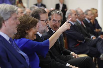 Mariano Rajoy, Íñigo de la Serna, Soraya Sáenz de Santamaría i Íñigo Méndez de Vigo.