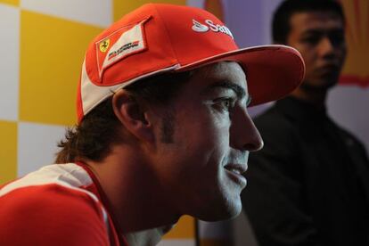 Fernando Alonso, ayer en Singapur