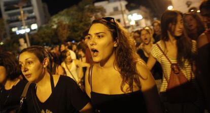 Manifestaci&oacute;n contra la violencia neonazi. este jueves en Atenas.
