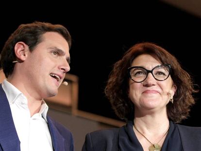Albert Rivera y la exsocialista Soraya Rodríguez el martes en Madrid.