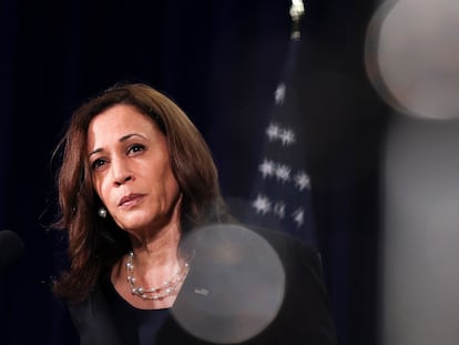 Kamala Harris, en una comparecencia en Hanoi, Vietnam, el 26 de agosto.