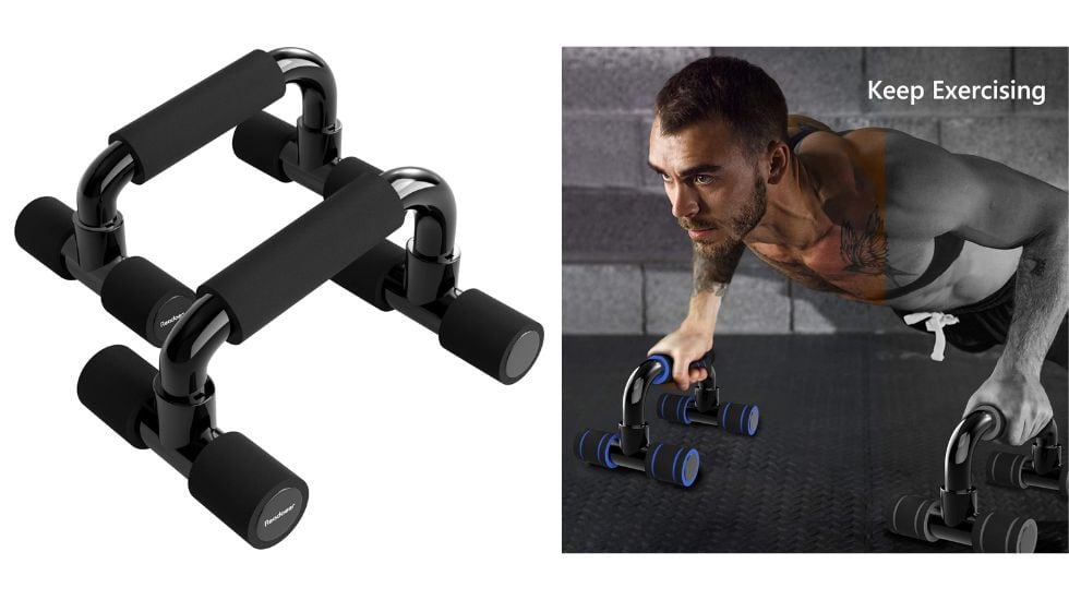 Soporte antideslizante para asegurar tu estabilidad mientras haces flexiones.