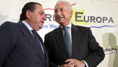 Los presidentes de la Asociaci&oacute;n Valenciana de Empresarios y de la Autoridad Portuaria de Valencia, Vicente Boluda y Rafael Aznar.