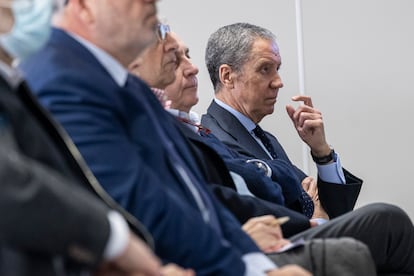 Eduardo Zaplana, en una imagen durante el juicio celebrado en la Audiencia Provincial de Valencia en mayo.