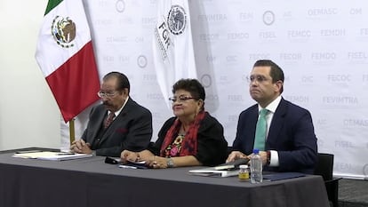 Conferencia de prensa encabezada por Ernestina Godoy, para informar sobre el secuestro de Ismael “N”.