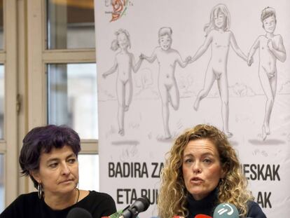 Las representantes de la asociación de familias de menores transexuales Chrysallis, Edurne Koch y Bea Sever.