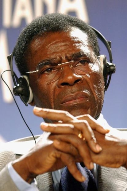 Teodoro Obiang Nguema, durante una conferencia en Suiza.