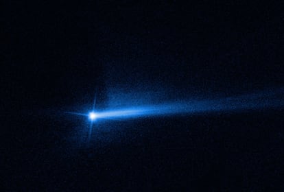 Trayecto del asteroide impactado por la nave DART de la NASA