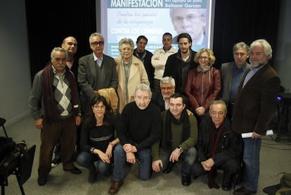 Los convocantes a la manifestación del domingo en apoyo de Baltasar Garzón.