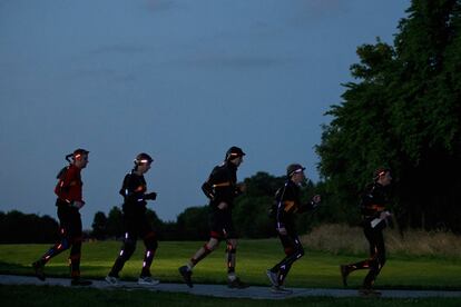 Endurance Runners And Walkers Create The Speed Of Light On Arthur's Seat As Part Of The Edinburgh Festival