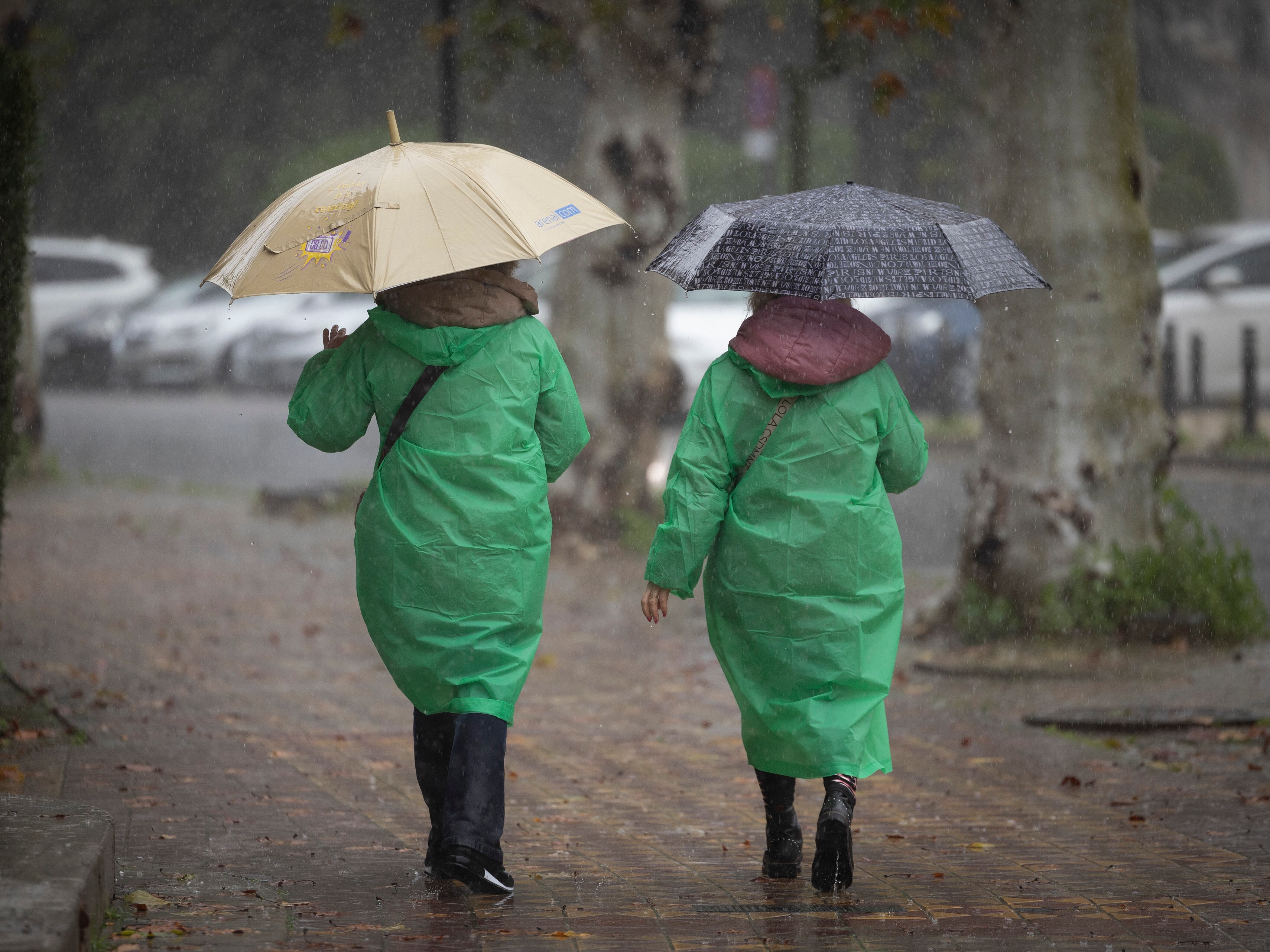 Lluvia en Sevilla por el paso de la borrasca 'Karlotta', el pasado 9 de febrero.