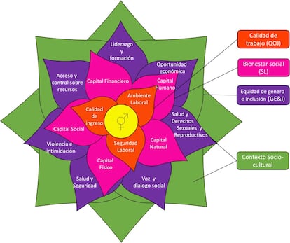 La Flor SIAF-CE⚥, es herramienta que permite delimitar los impactos sociales de las estrategias de economía circular en la industria de la producción textil.