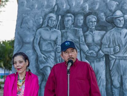 Daniel Ortega y Rosario Murillo durante un acto en Managua (Nicaragua).