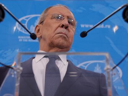 Serguéi Lavrov, el 14 de junio en Moscú.