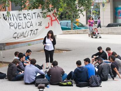 Una de las siete clases en la calle programada para este martes.