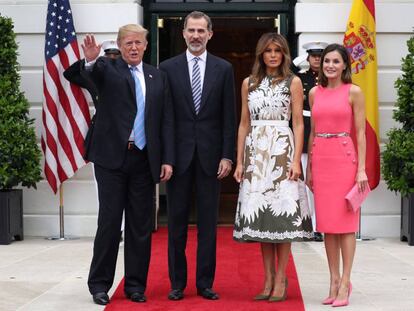 Donald Trump y Melania Trump junto a los reyes de España.