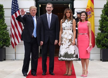 Donald Trump y Melania Trump junto a los reyes de España.