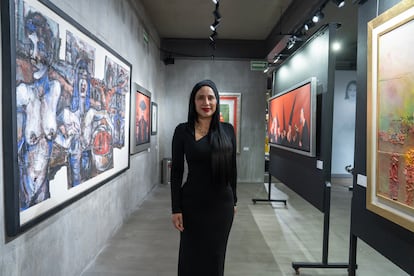 Sandra Cuevas durante la inauguración de su galería de arte en Ciudad de México, este miércoles.