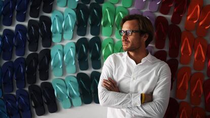 Guillaume Prou, presidente de la regi&oacute;n de EMEA de Havaianas, la semana pasada en la sede de Alpargatas en Madrid.