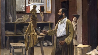 'Clarasó en su taller', de Santiago Rusiñol (1889), una obra que sale a la venta en la próxima edición de FAMA.