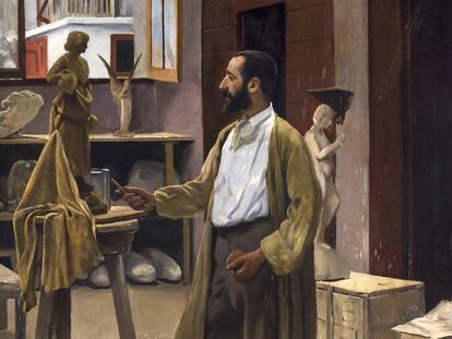 'Clarasó en su taller', de Santiago Rusiñol (1889), una obra que sale a la venta en la próxima edición de FAMA.