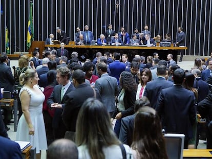 Sessão da votação dos destaques da reforma da Previdência na Câmara.