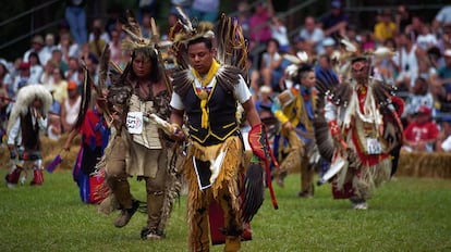 Un grupo de cherokee, en un festival de bailes tradicionales en Georgia.