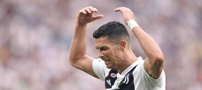 Cristiano Ronaldo durante um jogo da Juventus.