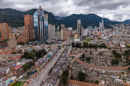 Vista panorámica del avance de la marcha. 