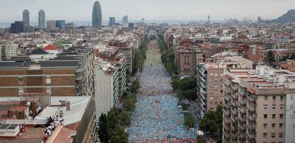 Manifestació a l'avinguda Meridiana al 2015.