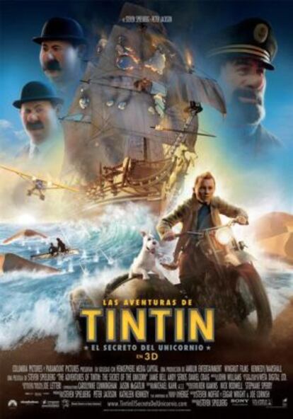 Cartel de la pel&iacute;cula Las aventuras de Tint&iacute;n