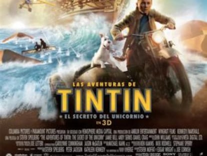 Cartel de la pel&iacute;cula Las aventuras de Tint&iacute;n