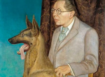 'Hugo Erfurth with Dog' (1926) by Otto Dix, one of the works in the exhibition 'Uncertain Times. Germany between the wars.