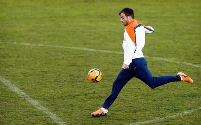 Van der Vaart, durante un entrenamiento.