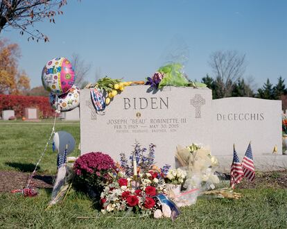 La tumba de Beau Biden, en el cementerio de Wilmington.