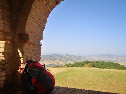 Vista del recorrido desde la abadía de San Antonio Abad, entre Grassano y Grottole.