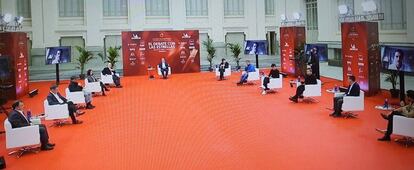 Vista de los cocineros que participaron en el encuentro de las estrellas, organizado por Michelin.